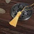Golden handmade vintage silk tassel for DIY bookmarks and jewelry ornament crafts - 1 Piece / Gold Yellow