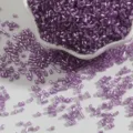 2mm purple silver-lined cylindrical glass bugle beads for DIY jewelry and crafts - 2mm 15g/Pack (Approx 700 Pieces) / Violet