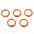 Set of 5 orange spray painted alloy round spring gate snap hooks for DIY accessories - Orange