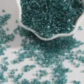 2mm teal silver-lined H-tube glass seed beads for DIY jewelry making and crafts - 2mm 15g/Pack (Approx 700 Pieces) / Peacock Blue