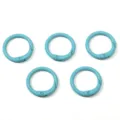 Set of 5 light blue alloy spring gate O-rings for DIY keychain and jewelry accessories - Aquamarine