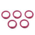 Set of five pink spray-painted alloy spring O-rings for DIY keychains and jewelry - Rose Red
