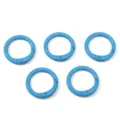 Set of five light blue spray-painted alloy O-ring spring buckles for DIY keychain crafts - Lake Blue