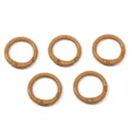 Set of 5 brown spray-painted alloy round gate rings for DIY keychain craft accessories - Brown