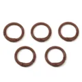 Set of five brown spray-painted alloy O-ring spring gate carabiners for DIY keychain crafts - Dark Brown