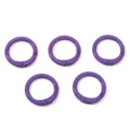 Set of five purple spray-painted alloy round snap hooks for DIY jewelry and keychains - Deep purple