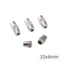 Professional silver-colored 10x4mm metal screw capsule clasps for DIY handmade jewelry crafts - Type A Linear Ribbed Barrel (10x4mm) / 1 Pc/Pack (Aperture 1.2mm) / White K Gold