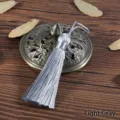 Elegante colgante de borla de seda gris claro para marcapáginas DIY estilo antiguo - Colgante de Borla (16cm) / 1 Pieza / Gris claro