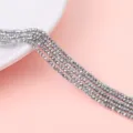 Perle di vetro argentate sfaccettate per la creazione di gioielli fai-da-te e hobby - K bianco