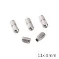Silver metal screw capsule clasps 11x4mm for DIY handmade necklace and bracelet making - Type B Textured Peanut (11x4mm) / 1 Pc/Pack (Aperture 0.5mm) / White K Gold