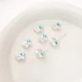 Perles papillon en nacre acrylique avec strass bleu clair pour la création de bijoux - Papillon Strass Carré Bleu