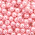 Smooth round pink ABS acrylic pearl beads for DIY jewelry making and craft projects - Korean Pink