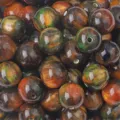 12mm resin round beads featuring brown and green marbled starry sky effect for DIY jewelry making - Round Beads / 12mm (10 Pieces/Pack) / Coffee