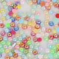 Demi-perles en ABS irisé à dos plat multicolores pour créer des bijoux de cheveux DIY - 3mm (1000 Pièces/Paquet) / Multicolore