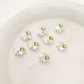 Perles papillon argentées avec strass verts pour la création de bijoux et d'artisanat DIY - Papillon Strass Rond Vert