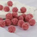 Set mit 15-20mm rosa Polyester-Bommeln für DIY-Schmuckherstellung und Bekleidungszubehör - Rosa