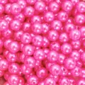 Vibrant hot pink round ABS acrylic pearl beads for DIY handmade jewelry crafting and design - Deep Pink