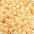 Peach cream ABS acrylic pearl round beads for DIY jewelry and accessory making - Apricot