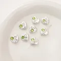Perles en nacre acrylique en forme de cœur avec strass verts pour bijoux DIY. - Cœur Strass Rond Vert