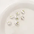 Perles en acrylique en forme de fleur avec strass roses et verts pour bijoux DIY - Fleur Strass Carré Clair