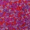 Perline di semi trasparenti rosse e viola per la creazione di accessori per gioielli - Stile Rosso Porpora