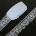 40mm light blue non-elastic lace trim ribbon for DIY clothing sewing accessories - 5# Blue / 宽度40mm 10码/包