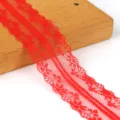 Premium 40mm red non-elastic lace trim ribbon for DIY clothing and handmade accessories - 20# Red / 宽度40mm 10码/包