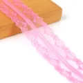 40mm pink non-elastic lace trim ribbon for DIY clothing accessories and sewing crafts - 12# Light Rose Red / 宽度40mm 10码/包