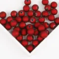 Hochwertige matte rote Kunststoffperlen für DIY-Schmuckherstellung und Bastelzubehör - Rund 16mm (15 Stück pro Packung) / Rot