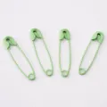 Light green painted iron safety pins for garment tags and DIY crafts - Green