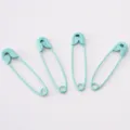 Set of 4 mint green painted iron safety pins for DIY crafts and clothing accessories - Lake Blue
