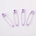 Four lavender purple painted safety pins for clothing tags and DIY handmade crafts - Purple