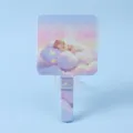 Mignon miroir à main carré portable avec motif d'ange endormi sur des nuages - 16*9cm / Rêve Étoilé dans les Nuages