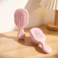 Cute pink cartoon rabbit air cushion hairbrush for kids, portable mini size - With Pattern / 14x5.5cm Mini Pocket Air Comb / Pink