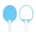 Handgehaltener Schminkspiegel in Form eines Tischtennisschlägers in Hellblau mit weißem Griff - 10*19 / Blau