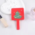 Portable red square handheld makeup mirror with green Christmas tree design - Christmas Tree Style / 7.5x13cm / Christmas Tree