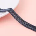 Perle di vetro piatte sfaccettate blu scuro lucido per la creazione di gioielli fai da te - Ematite