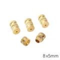 Small 8x5mm gold copper capsule screw clasps for DIY jewelry necklace and bracelet making - Type D Knurled Round (8x5mm) / 1 Pc/Pack (Aperture 0.5mm) / Gold