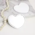 Elegant white heart-shaped portable compact mirror for daily makeup and travel use - 6.2*5.2 Single-Sided Heart Mirror / White