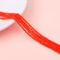 Fili di perle di vetro sfaccettate arancione brillante per la creazione di gioielli fai da te - Rosso