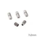 Silver plated copper capsule screw clasps 7x3mm for DIY jewelry making connectors - Type E Barrel (7x3mm) / 5 Pcs/Pack (Aperture 0.5mm) / White K Gold