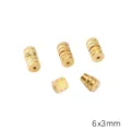 6x3mm golden barrel screw clasp connectors for handmade DIY jewelry necklace and bracelets - Type F Knurled Peanut (6x3mm) / 1 Pc/Pack (Aperture 0.5mm) / Gold
