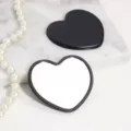 Elegant black heart-shaped portable vanity mirror for daily travel and makeup use - 6.2*5.2 Single-Sided Heart Mirror / Black