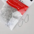 DIY handmade silver metal earring hooks bulk pack for jewelry accessories making - Long Kidney Ear Hook (FRB011) / 16x38mm (100 Pieces/Pack) / White K