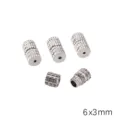 6x3mm silver-toned screw capsule jewelry clasp connector for DIY necklace bracelet making - Type F Knurled Peanut (6x3mm) / 5 Pcs/Pack (Aperture 0.5mm) / White K Gold
