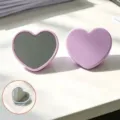 Lavender purple heart-shaped portable pocket mirror with individual plastic packaging - 6.2*5.2 Single-Sided Heart Mirror / Purple