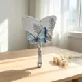 Χειροκίνητος καθρέφτης πεταλούδα με 3D ανάγλυφο σχέδιο ελαιογραφίας - 14*20手持蝴蝶镜 / 冰羽蝶