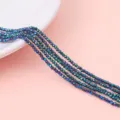 Perline di vetro sfaccettate galvanizzate iridescenti per la creazione di gioielli - Viola Verde AB