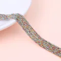 Perline di vetro sfaccettate grigie con rivestimento AB iridescente per gioielli fai da te - Rosa Viola