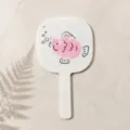 Miroir à main blanc avec motif mignon de poisson rose de dessin animé pour maquillage - Poisson à Bulles